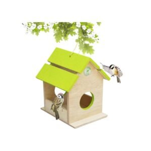 PetNest Wild Hanging Bird Feeder Chabutra Gift idea for Outside, Patio, Backyard, with Free Hanging (Green Chabutra)
