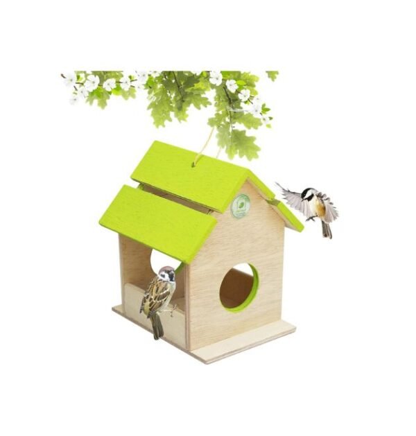 PetNest Wild Hanging Bird Feeder Chabutra Gift idea for Outside, Patio, Backyard, with Free Hanging (Green Chabutra)