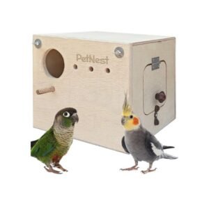 PetNest® Breeding Box Bird Nest with Perch for Cockatiel Bird Standard (Horizontle)