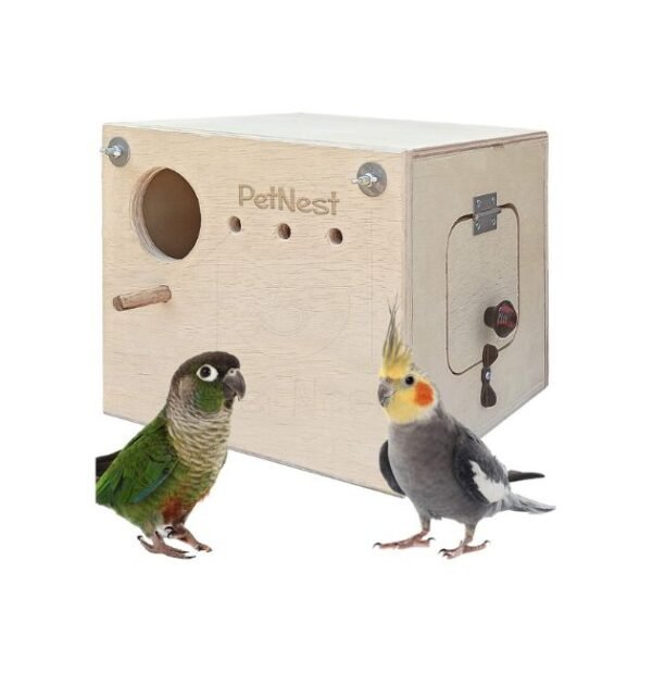 PetNest® Breeding Box Bird Nest with Perch for Cockatiel Bird Standard (Horizontle)