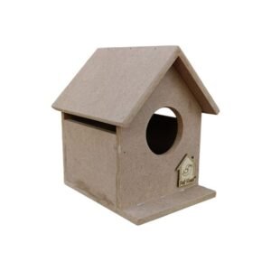 Bird House nest for Sparrow, Budgies & Finches with Mounting Hook-Plain MDF